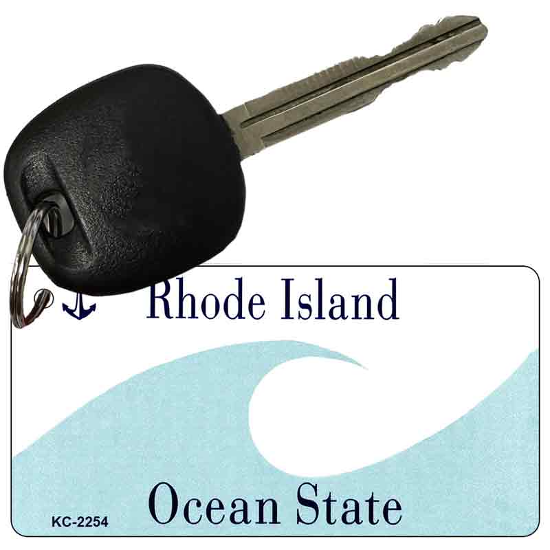 Rhode Island State Blank Novelty Metal Key Chain KC-2254