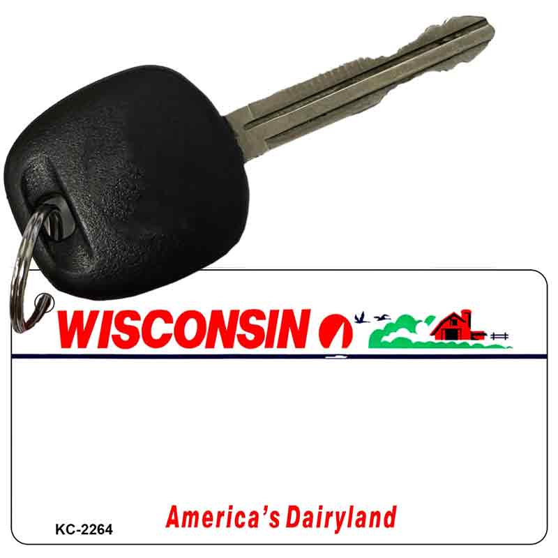 Wisconsin State Blank Novelty Metal Key Chain KC-2264