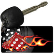 Fire Dice Flame Novelty Metal Key Chain KC-2275