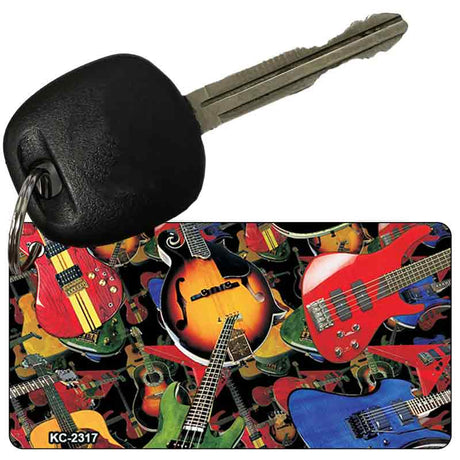 Guitars Black Novelty Metal Key Chain KC-2317