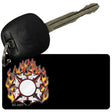 Fire Maltese Cross OffSet Novelty Aluminum Key Chain KC-2321