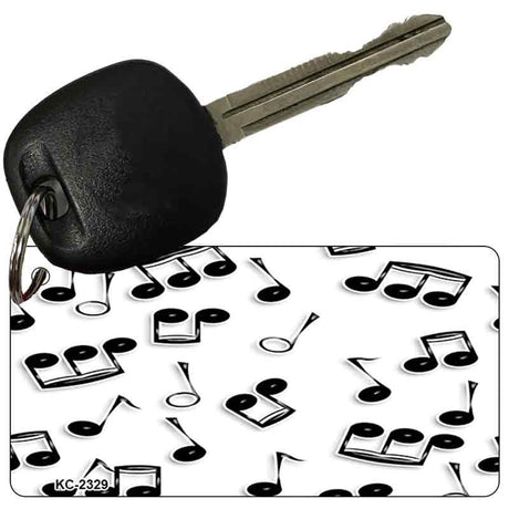 Musical Notes Black White Novelty Metal Key Chain KC-2329