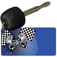 Pistons Checkered Flags OffSet Novelty Aluminum Key Chain KC-2350