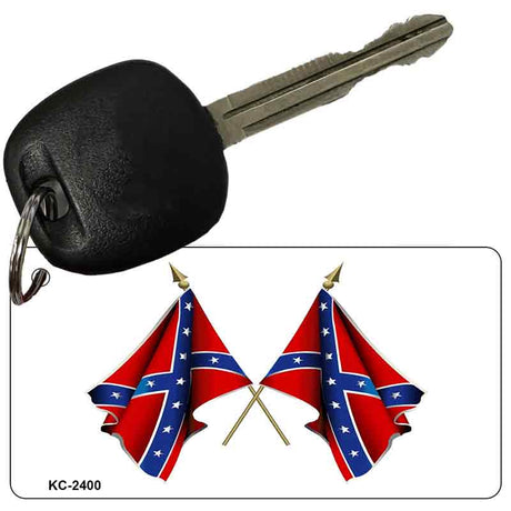 Rebel Flags Crossed Novelty Aluminum Key Chain KC-2400