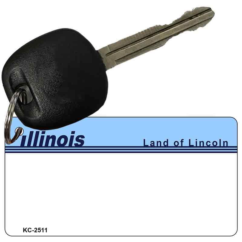 Illinois State Blank Novelty Metal Key Chain KC-2511