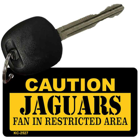 Caution Jaguars Fan Area Novelty Metal Key Chain KC-2527