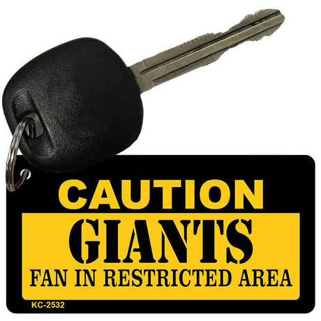 Caution Giants Fan Area Novelty Metal Key Chain KC-2532