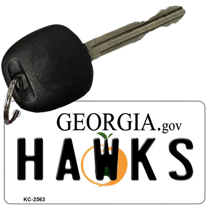 Hawks Georgia State License Plate Tag Key Chain KC-2563