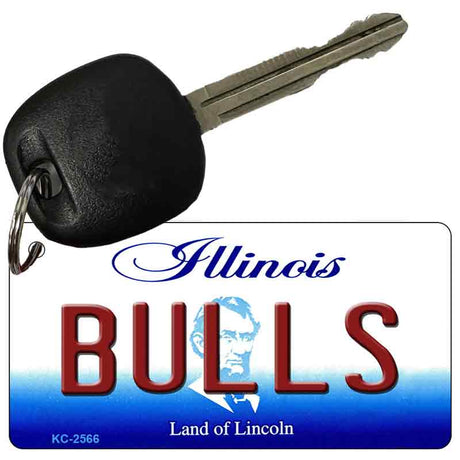 Bulls Illinois State License Plate Tag Key Chain KC-2566