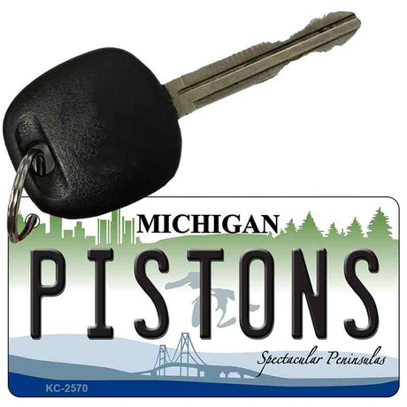 Pistons Michigan State License Plate Tag Key Chain KC-2570