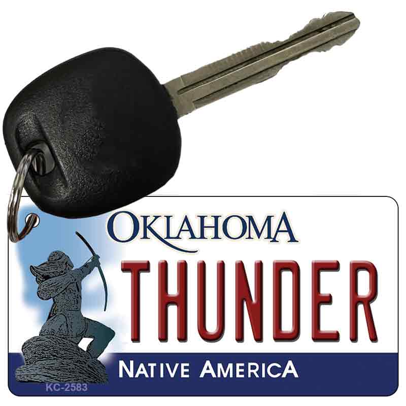 Thunder Oklahoma State License Plate Tag Key Chain KC-2583