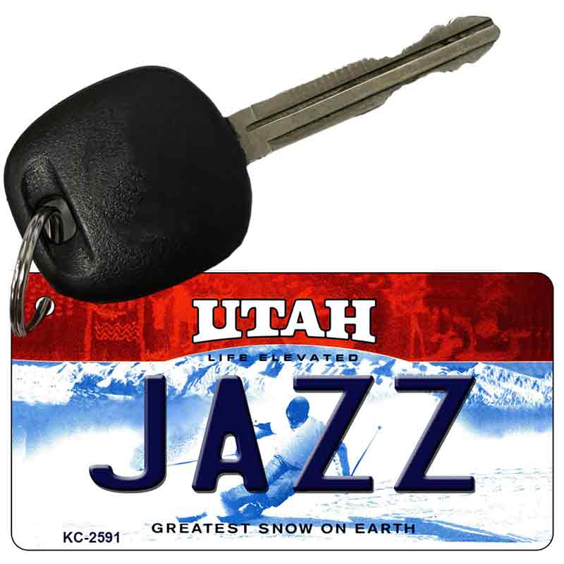 Jazz Utah State License Plate Tag Key Chain KC-2591