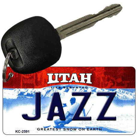 Jazz Utah State License Plate Tag Key Chain KC-2591