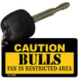 Caution Bulls Fan Area Novelty Metal Key Chain KC-2596