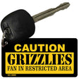 Caution Grizzlies Fan Area Novelty Metal Key Chain KC-2606