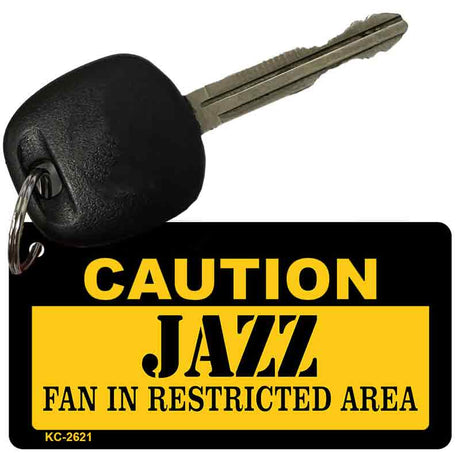 Caution Jazz Fan Area Novelty Metal Key Chain KC-2621