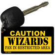 Caution Wizards Fan Area Novelty Metal Key Chain KC-2622