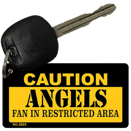 Caution Angels Fan Area Novelty Metal Key Chain KC-2623