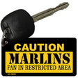 Caution Marlins Fan Area Novelty Metal Key Chain KC-2634