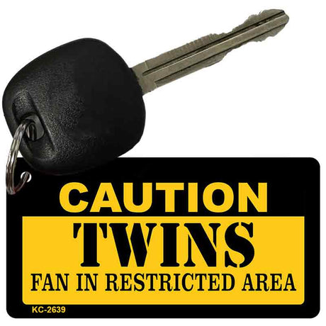 Caution Twins Fan Area Novelty Metal Key Chain KC-2639