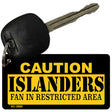 Caution Islanders Fan Area Novelty Metal Key Chain KC-2660