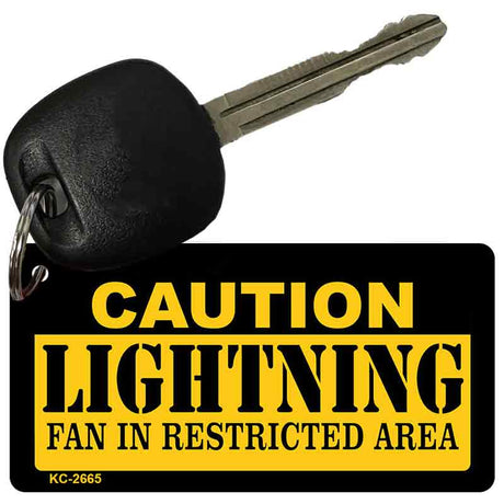 Caution Lightning Fan Area Novelty Metal Key Chain KC-2665