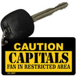 Caution Capitals Fan Area Novelty Metal Key Chain KC-2667