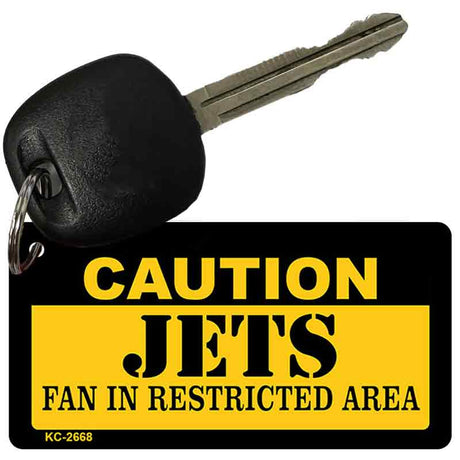 Caution Jets Fan Area Novelty Metal Key Chain KC-2668