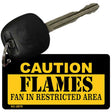 Caution Flames Fan Area Novelty Metal Key Chain KC-2670