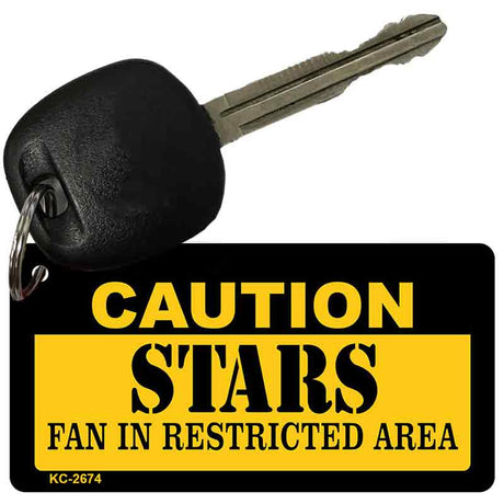 Caution Stars Fan Area Novelty Metal Key Chain KC-2674