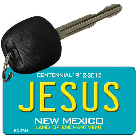 Jesus Teal New Mexico Novelty Metal Key Chain KC-2784