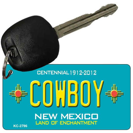 Cowboy Teal New Mexico Novelty Metal Key Chain KC-2796