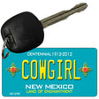 Cowgirl Teal New Mexico Novelty Metal Key Chain KC-2797