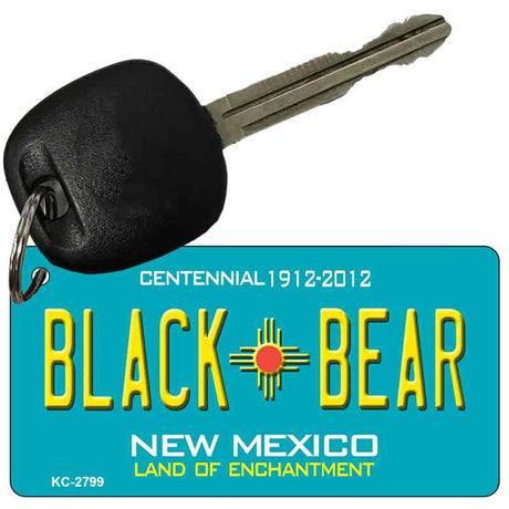 Black Bear Teal New Mexico Novelty Metal Key Chain KC-2799