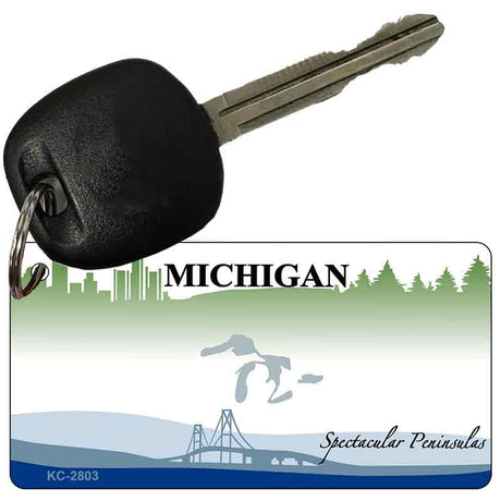 Michigan State Blank Novelty Metal Key Chain KC-2803