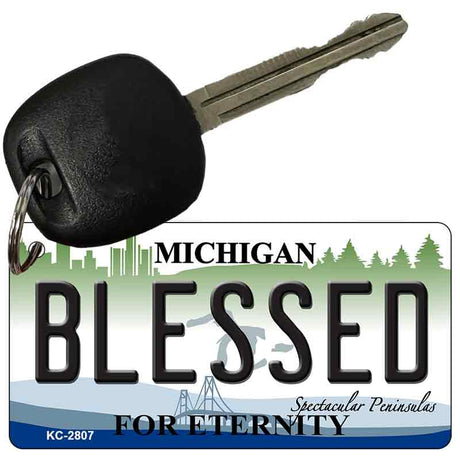 Blessed Michigan State License Plate Tag Novelty Key Chain KC-2807