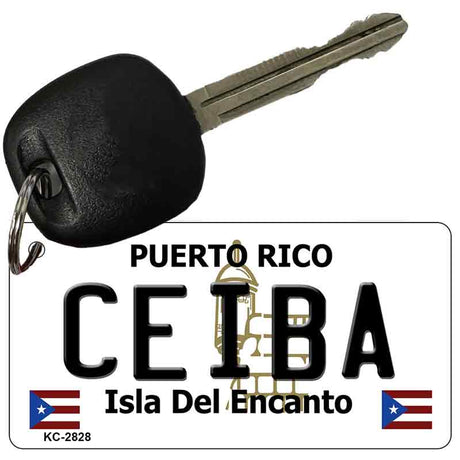 Ceiba Puerto Rico Flag Novelty Aluminum Key Chain KC-2828