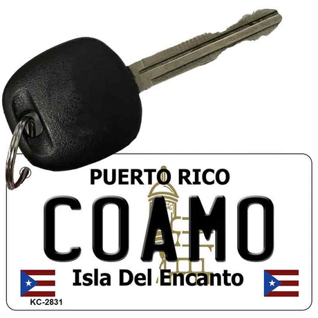 Coamo Puerto Rico Flag Novelty Aluminum Key Chain KC-2831