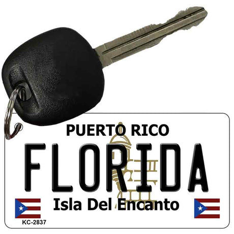 Florida Puerto Rico Flag Novelty Aluminum Key Chain KC-2837