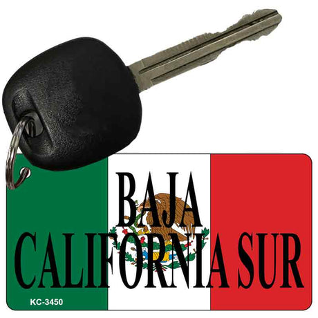 Baja California On Flag Novelty Aluminum Key Chain KC-3450