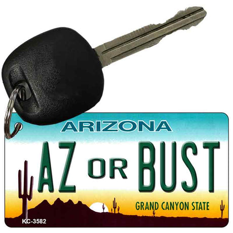 AZ or Bust Arizona State License Plate Tag Key Chain KC-3582