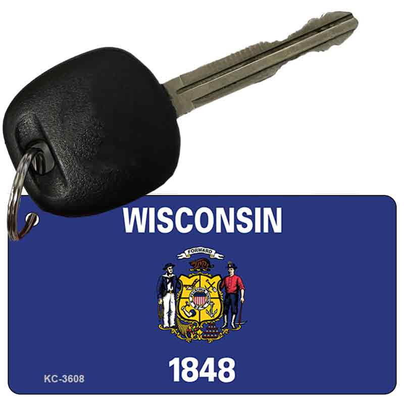 Wisconsin State Flag Novelty Aluminum Key Chain KC-3608