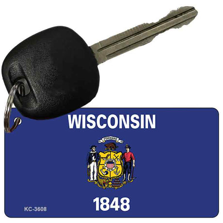 Wisconsin State Flag Novelty Aluminum Key Chain KC-3608