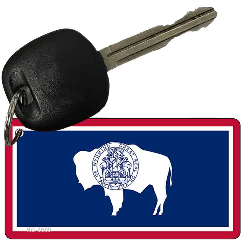 Wyoming State Flag Novelty Aluminum Key Chain KC-3609