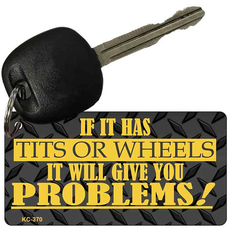 Tits Or Wheels Novelty Aluminum Key Chain KC-370