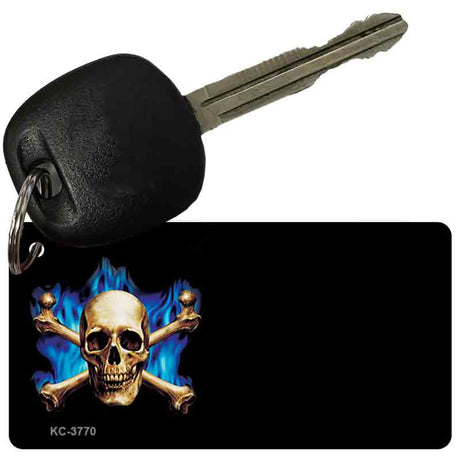 Skull Crossbones OffSet Novelty Aluminum Key Chain KC-3770