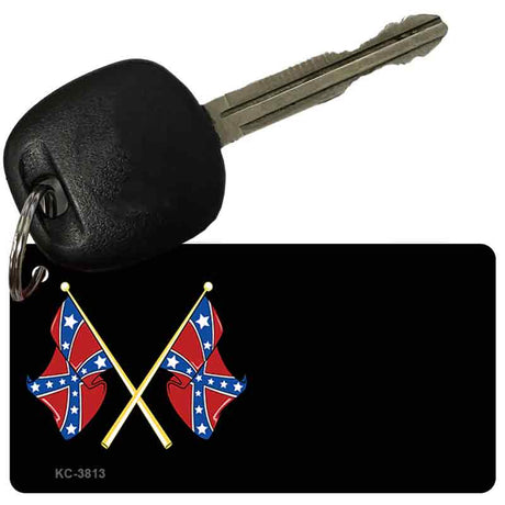 Crossed Rebel Flags Offset Novelty Aluminum Key Chain KC-3813