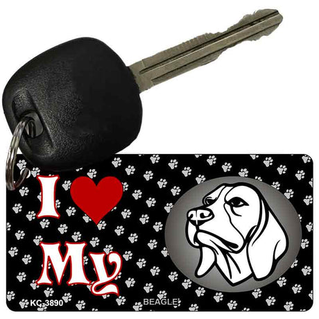 I Love My Beagle Novelty Metal Key Chain KC-3890