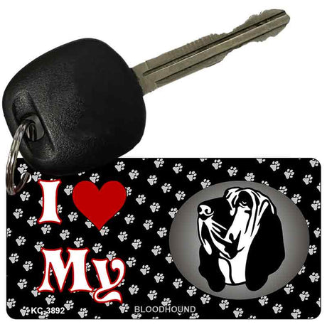 I Love My Bloodhound Novelty Metal Key Chain KC-3892