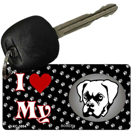 I Love My Boxer Novelty Metal Key Chain KC-3894